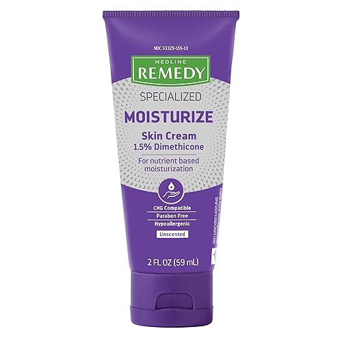 Medline Remedy Crema especializada para la piel (tubo de 2 onzas), perfumada, 1.5% de dimeticona, hidratante nutritiva para piel seca, sin sulfatos,