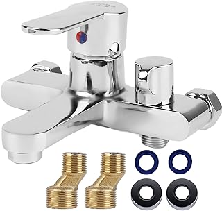 Badewannenarmatur Wannenarmatur, Mischbatterie Badewanne, Einhebel Badewanne Wasserhahn, 1/2 Zoll Brauseabgang und Wannenfüll, Chrom Aufputz Wasserhahn für Dusche und Wanne