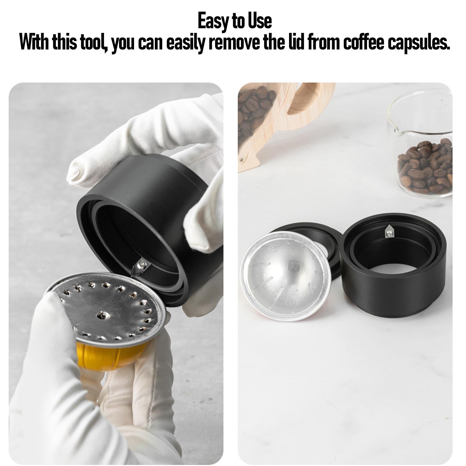 Chrees Kit de Recarga de Cápsulas de café Reutilizables Tapas de Sellado de Papel de Aluminio Eficientes para Entusiastas del café Material 2 Soportes para Cápsulas de para Uso Doméstico