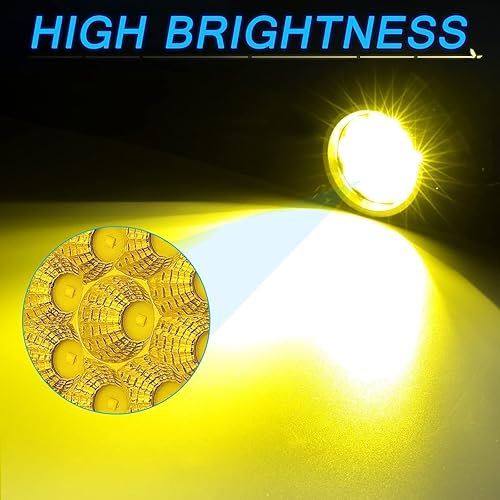 Miniatura 8 de ACEC SHOP 2 cápsulas LED ámbar de 3.5 pulgadas, luces LED amarillas redondas, luces LED para todo terreno, luces antiniebla de inundación, cápsulas