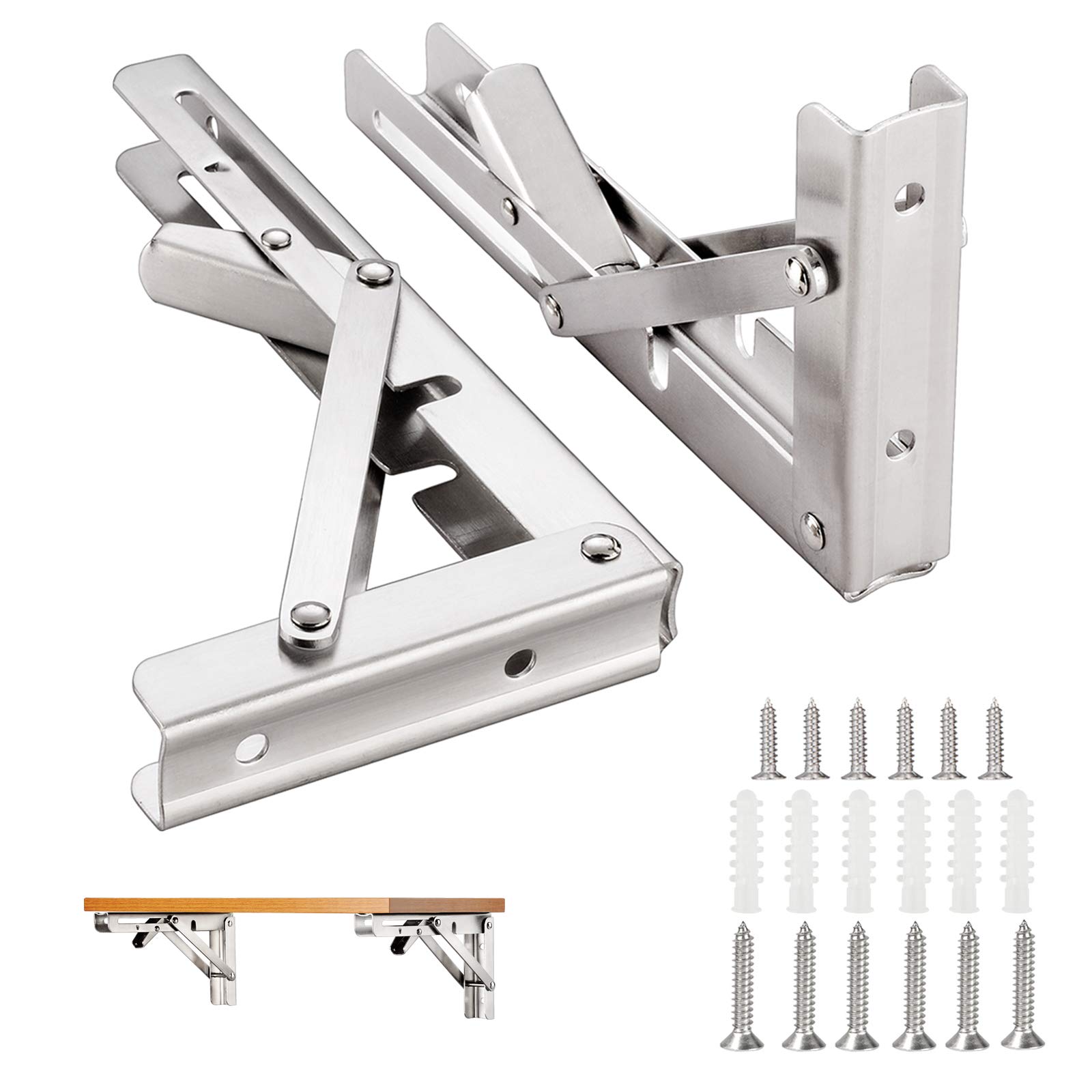 Buy Folding Shelf Brackets 16 Inch COCIVIVRE Heavy Duty Stainless Steel Wall ed Shelf Bracket