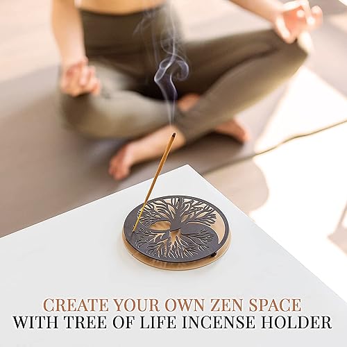 Miniatura 8 de Soporte de incienso de metal para varillas, soporte redondo de incienso para varillas, bandeja de incienso desmontable, bandeja de quemador de