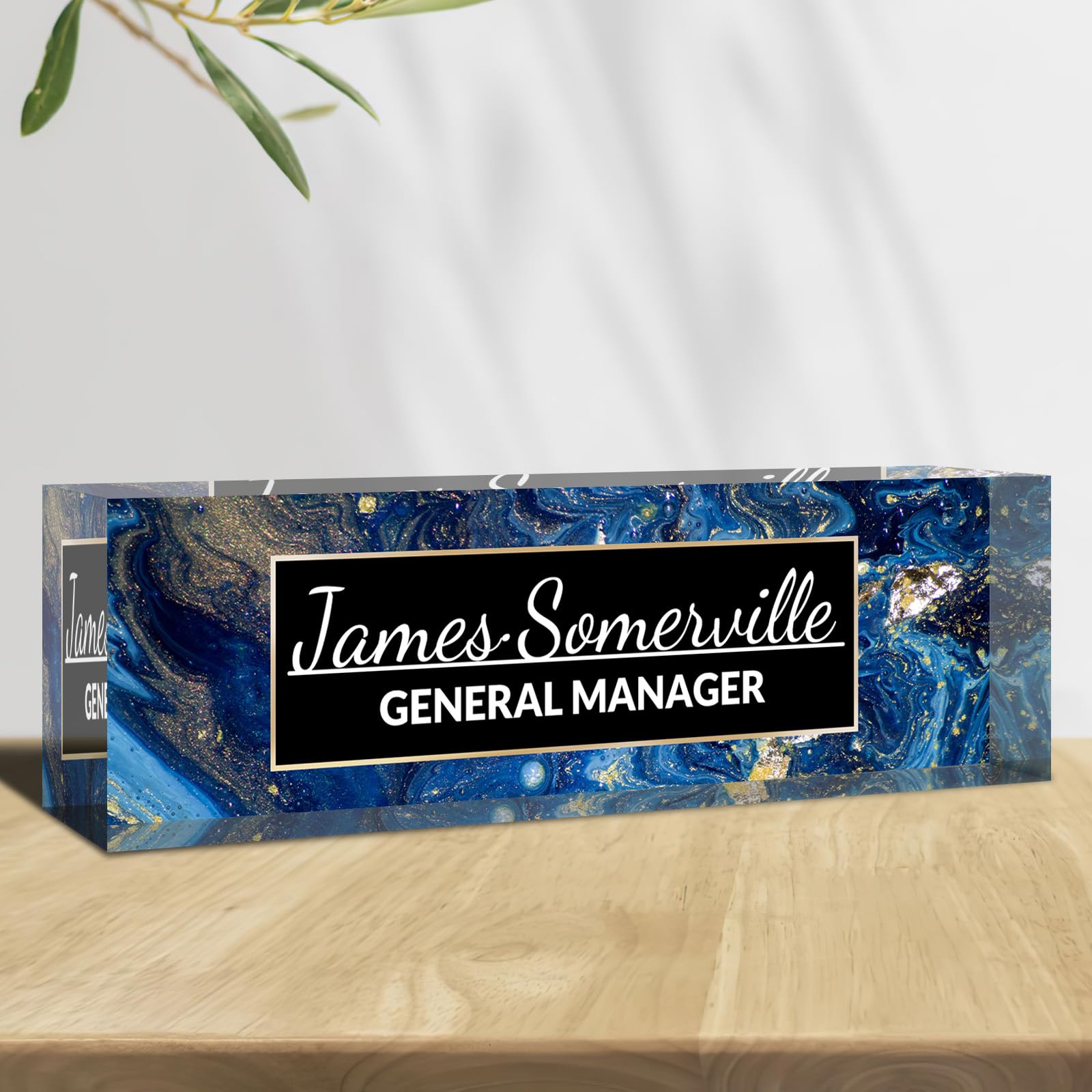 Desk Name Plate Personalized, Custom Name Plate for Desk, Acrylic Desktop Accessories, Office Gift & Decor for Women Men, Teacher Nurse Boss Employee