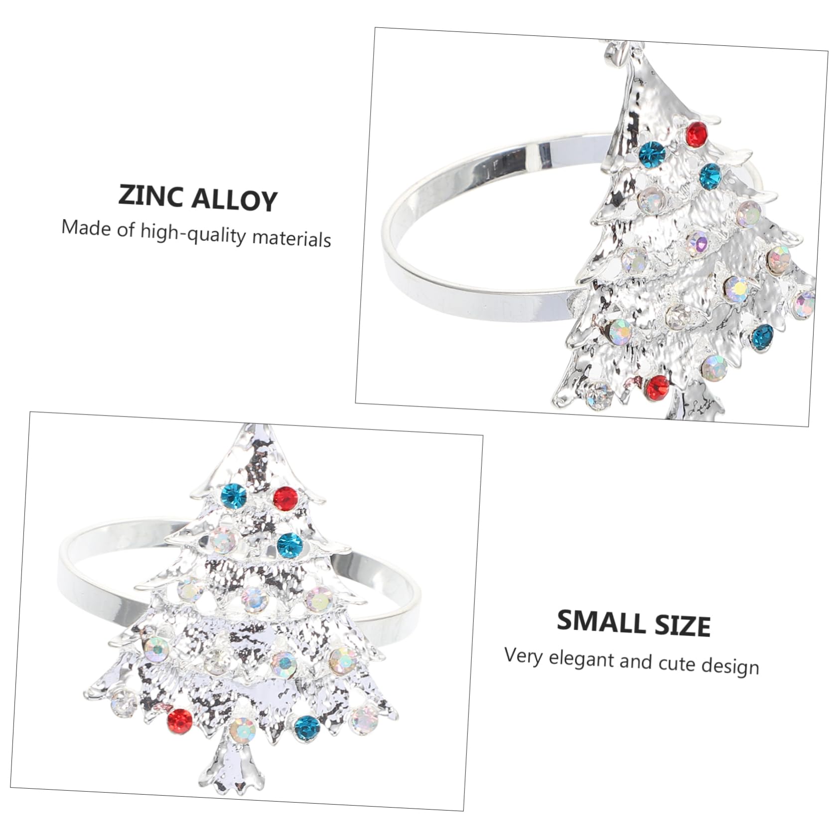 TOPBATHY 18 Pezzi Tovagliolo Di Natale Fibbia Tovagliolo Di Natale Decorazione Bling Accessori Decorazioni Di Natale Tovagliolo Di Cristallo Fermagli Albero Portatovaglioli Decorazioni Per