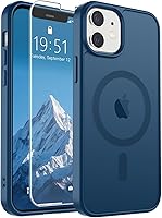 Vista 558 de SUPFINE Funda magnética para iPhone 11 con protector de pantalla (compatible con MagSafe) (protección contra caídas de grado militar), translúcida