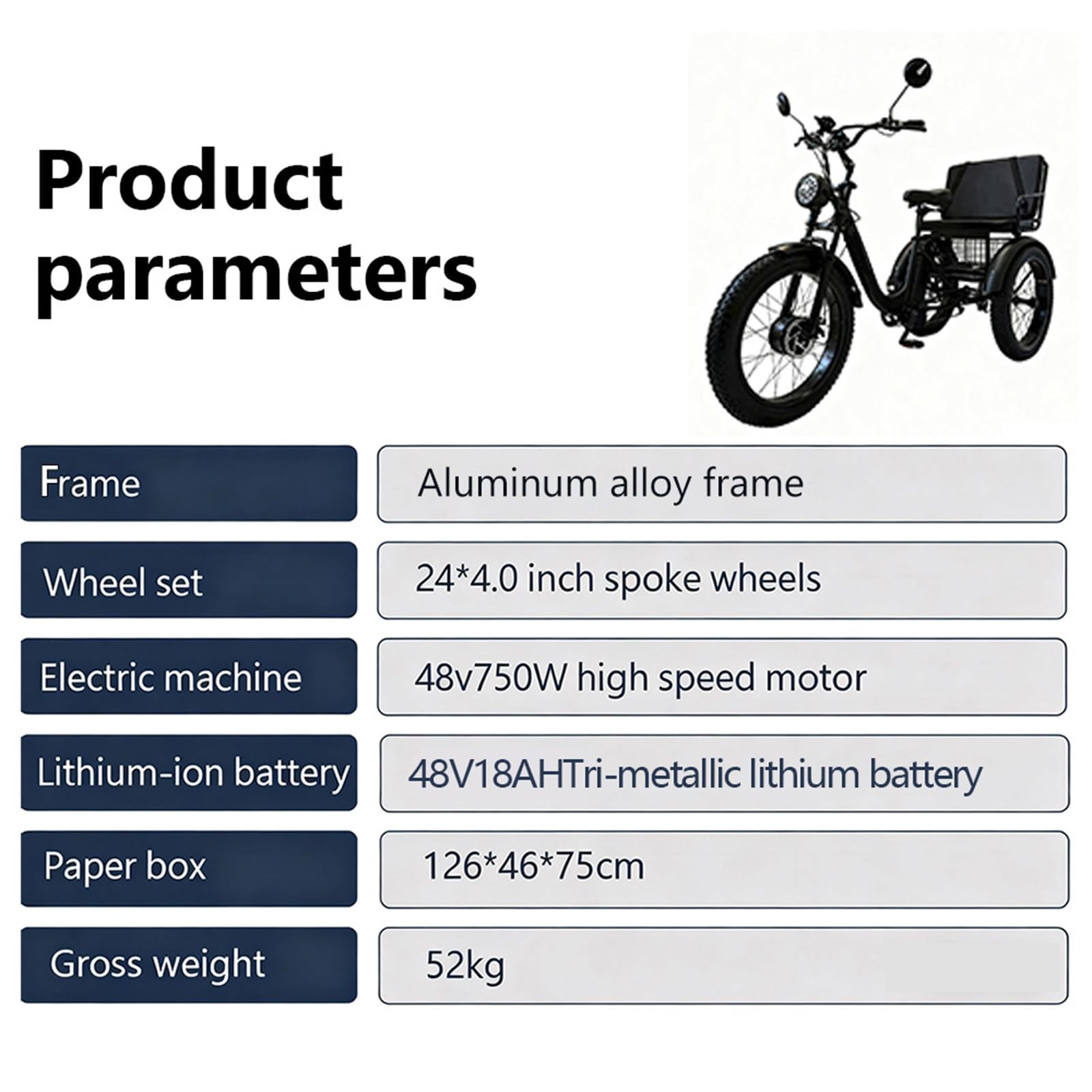 Tricycle électrique 7 Vitesses Pour Adultes,Vtt électrique à Gros Pneus 24" X 4.0 48 V 18 Ah,écran Lcd,Freins à Disque Doubles Et Phare LED,Pour Les Déplacements Quotidiens Et Le Shopping. Green