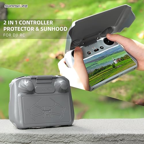 Miniatura 2 de 2 en 1 Controlador Protector Sun Hood Control Sticks Guard Pantalla Monitor Cubierta para DJI RC Mini 3 Pro