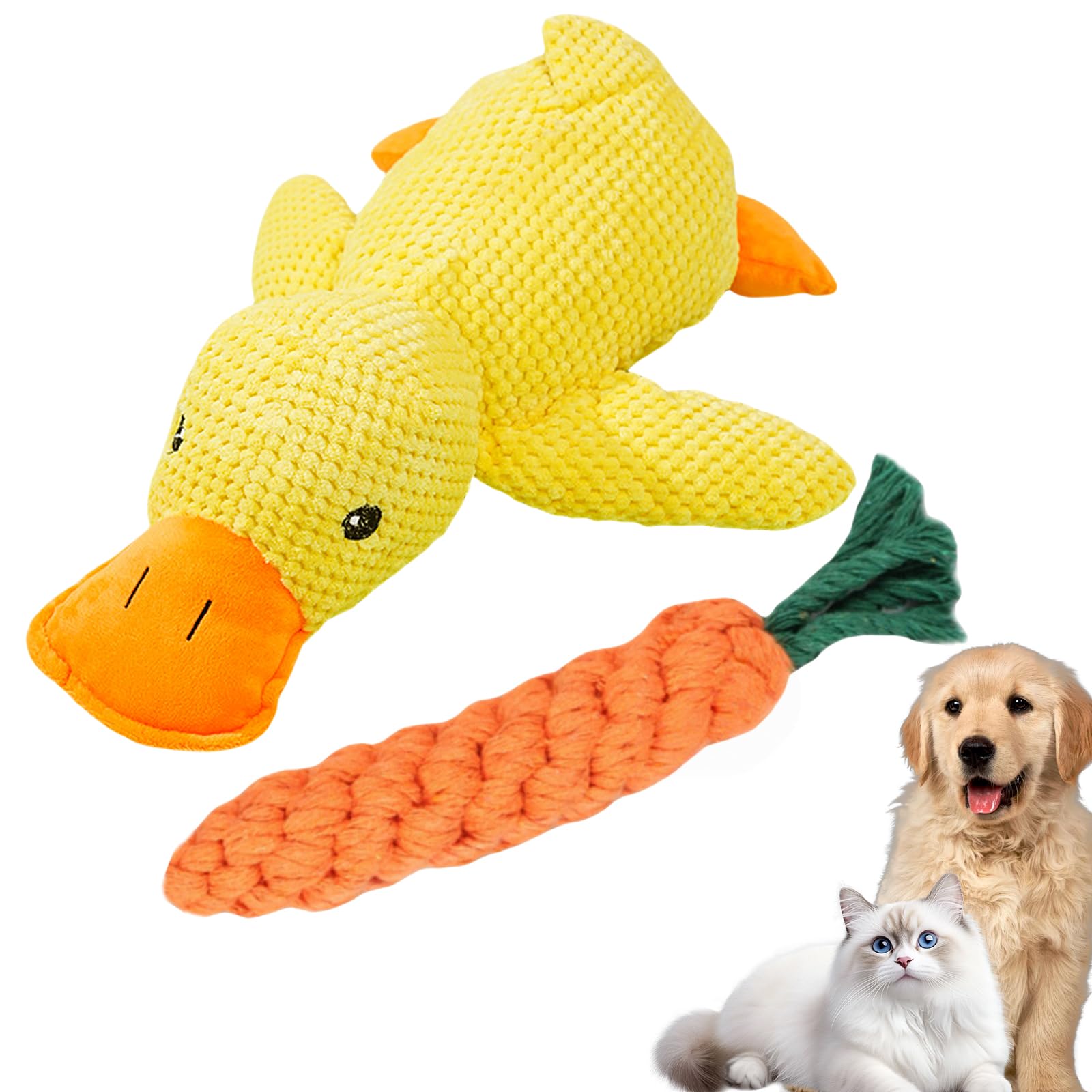 AYNKH 2 PCS Quacking Duck Dog Toys for Dogs Stress Resistant Duck for Dogs Cute Dog Plush Stress Resistant Duck Toys