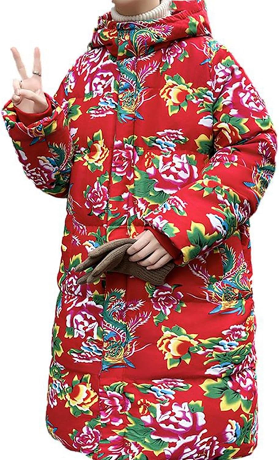 GUREITOJP] 中綿入れブルゾン メンズ ベンチコート 中綿ジャケット 花