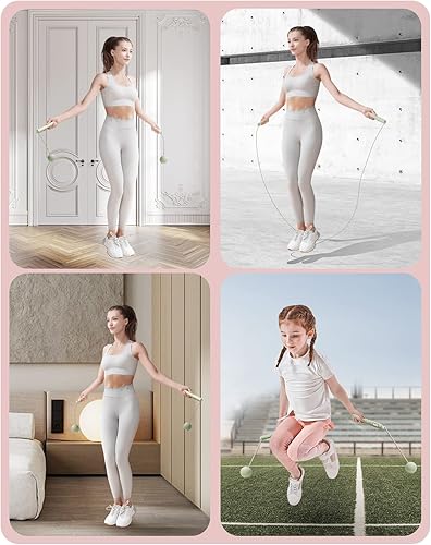 Vista 9 de YOTTOY Cuerdas de saltar para adultos - Cuerda de saltar inalámbrica con gran cuerda de saltar inalámbrica con peso para mujeres con pantalla LCD