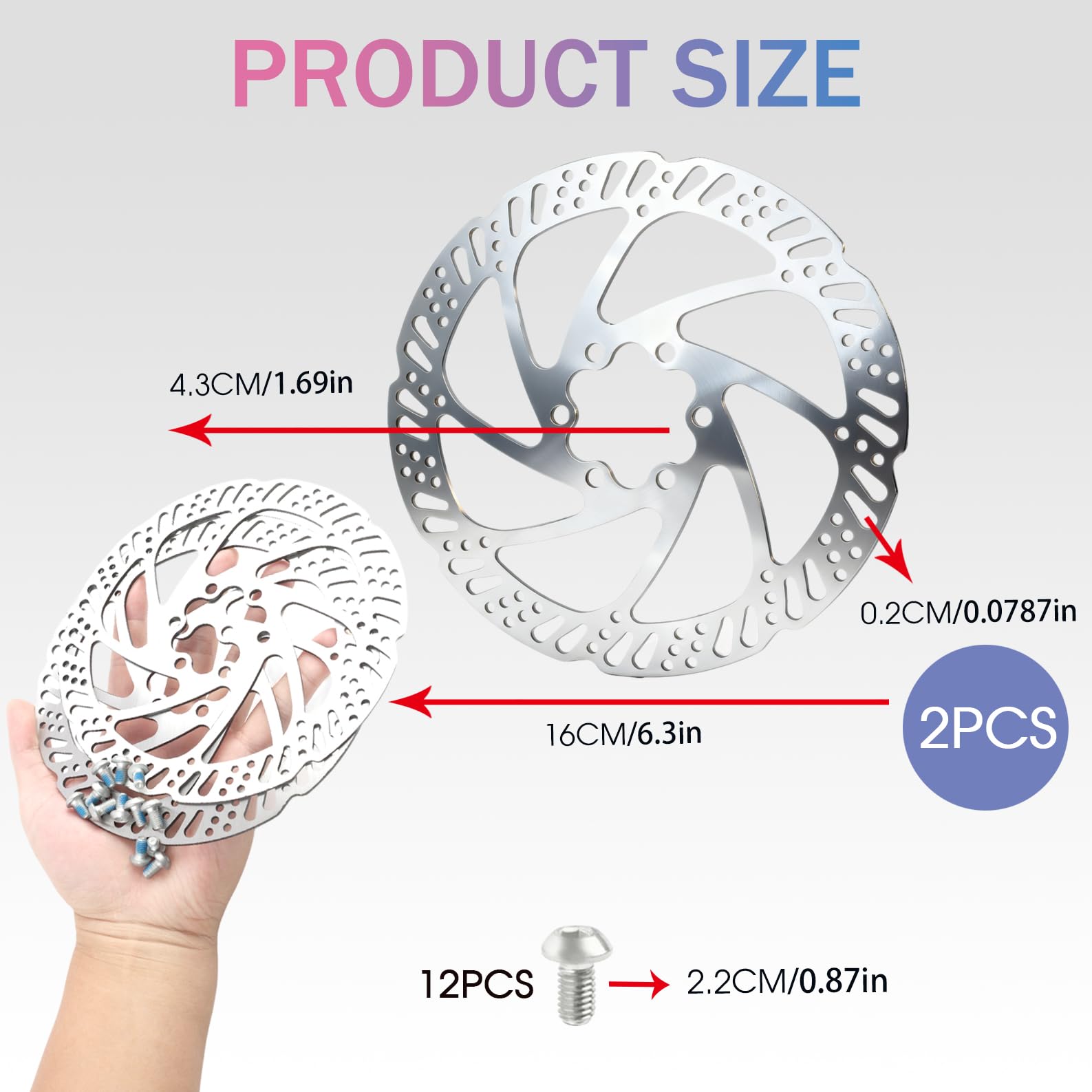 2 Discos de Freno de 160 mm para Bicicleta, Freno de Disco de Bicicleta, Frenos de Disco para Bicicletas de Montaña y de Carretera, Herramientas Centerlock, Instalación Fácil y Material Resistente