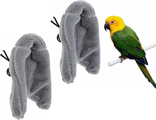 ISMARTEN Manta de vellón de esquina cómoda de 2 piezas, juguete colgante para jaula de pájaros, cama cálida para loros pequeños y medianos, paloma