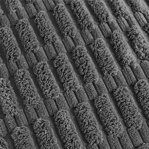 Miniatura 5 de Fancy Homi Paquete de 2 fundas de almohada decorativas gris oscuro de 20 x 20 pulgadas con pompones para sofá, cama, sala de estar, decoración