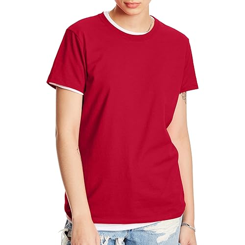 Hanes Women's Perfect-T Short-Sleeve T-Shirt, Women’s Crewneck T-Shirt, Women’s Short-Sleeve Cotton Tee