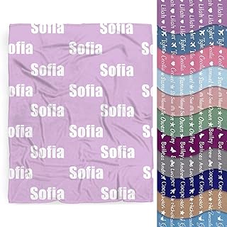 Personalized Name Blanket for Adults, Custom Name Blanket for Boys Girls, Super Soft Personalized Gifts Name Throw Blanket for Birthday Memorial Day Valentines Day Customized Gift Sofa 80x60In