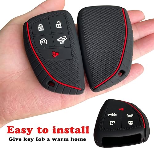 Miniatura 3 de TANDRIVE Funda para llavero para Chevy Silverado 1500 GMC Sierra 1500 2022 2023, silicona, paquete de 2, color negro