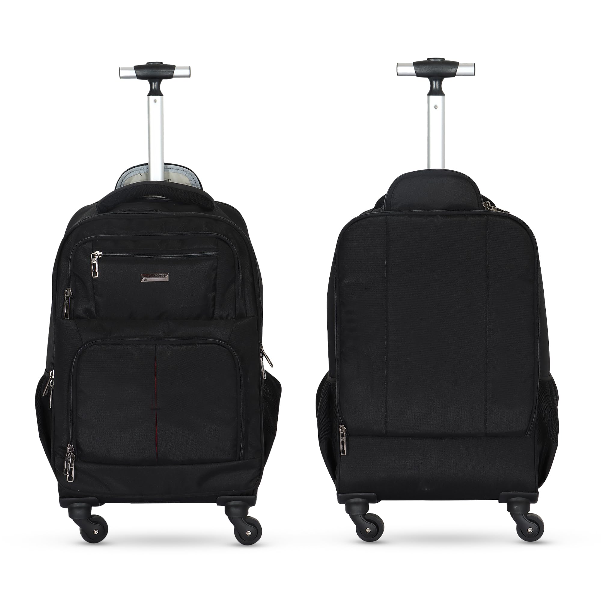 Turtle Trolley Backpack | Laptop Roller Case, Soft Bag | Luggage for Travel with 4 Wheels | Black Spinner Bag with 1 Main Compartments - Suitcase/Carry-on for Men & Women - 6 Pockets-image-2