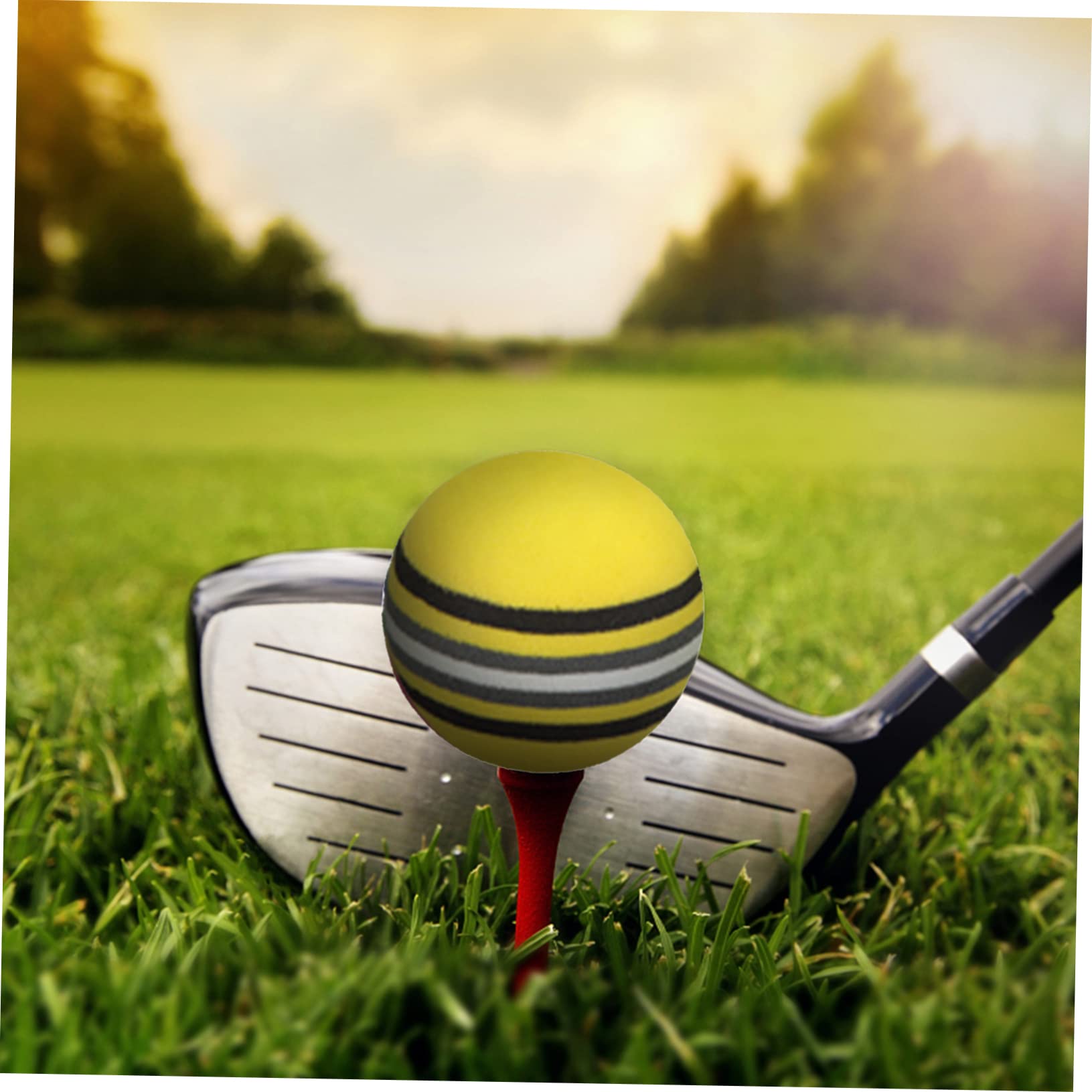 VANZACK 75piezas Bolas De Práctica De Golf Eva De Diseño De Arcoíris Brillante Seguro para Interiores y Exteriores Entrenamiento Sin Preocupaciones