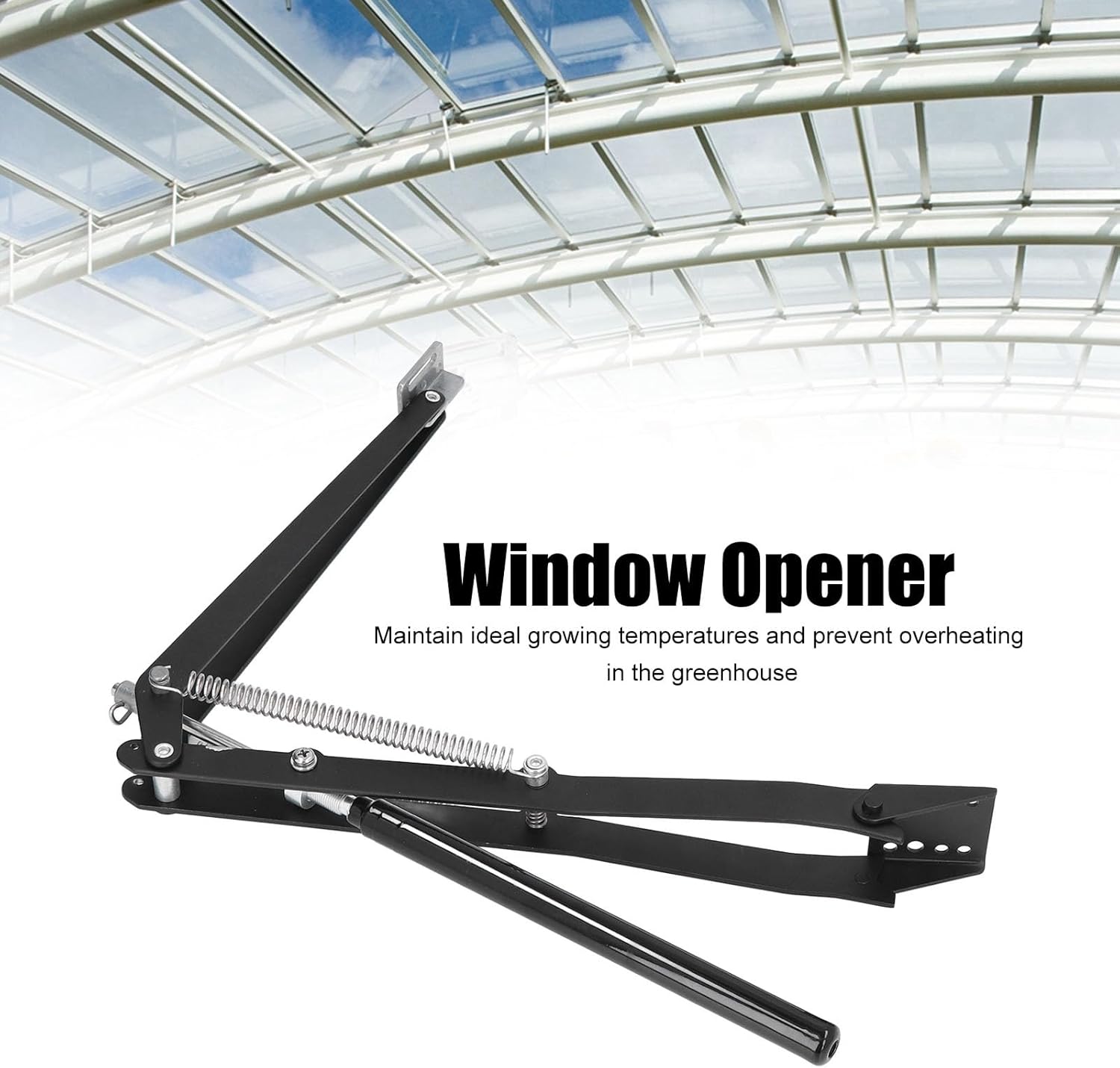 Greenhouse Window Opener, Automatic Vent Opener with Solar Heat Sensitive Sensor, Aluminum Double Spring Ventilation Opener for Greenhouse Roof Vents up to 15 lbs