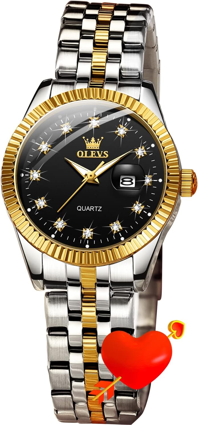 OLEVS Womens Watches Diamond Luxury Dress Gold Wrist Watch