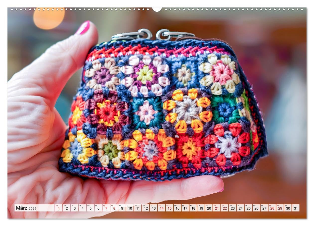 Granny Square Kunst - Ein Jahr voller kreativer Häkelideen (hochwertiger Premium Wandkalender 2026 DIN A2 quer), Kunstdruck in Hochglanz: Häkelkunst ... Ein Jahr voller Kreativität (CALVENDO Hobbys)