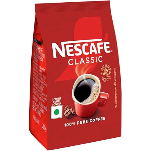 NESCAFE Classic Instant Coffee Powder | Great start to your morning | 100% Pure Coffee | 200g Pouch