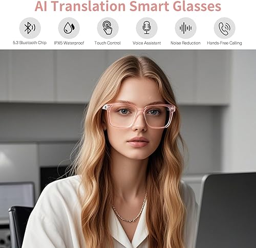 Miniatura 3 de Gafas Inteligentes AI con Traducción en Tiempo Real, Bluetooth 5.3 Inalámbrico, Interpretación Simultánea Inteligente para Más de 160 Idiomas
