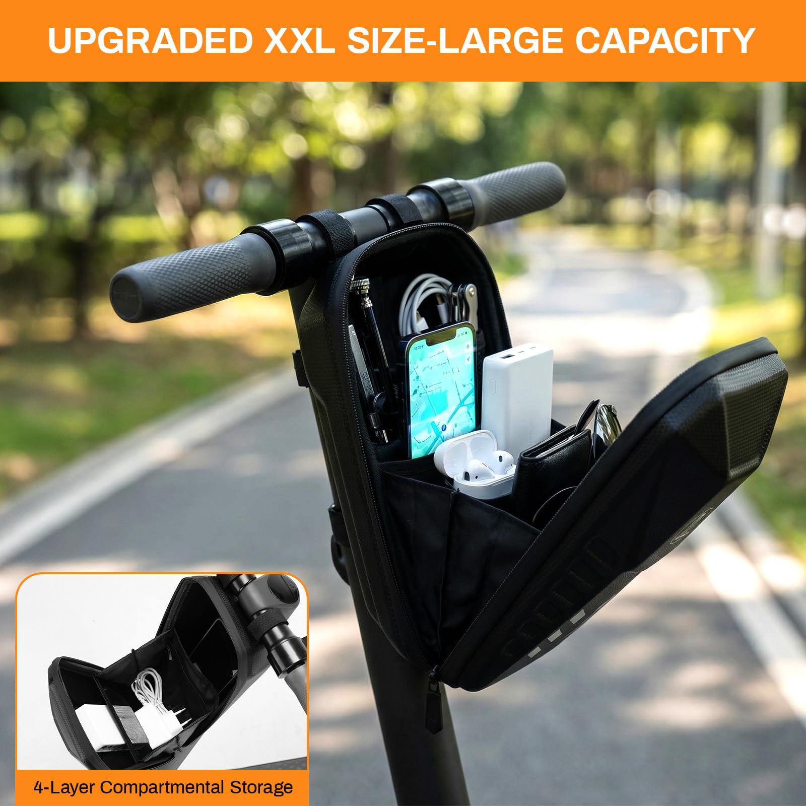 TLGREEN Bolsa impermeable para patinete eléctrico, 3L/4L gran capacidad, para Xiaomi Mijia Sedway Ninebot