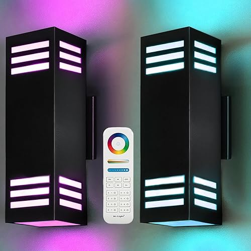 Miniatura 1 de wowlite Aplique de pared para exteriores con luces de arriba y abajo, 1200 lúmenes, luces LED para exteriores, montaje en pared, luces exteriores