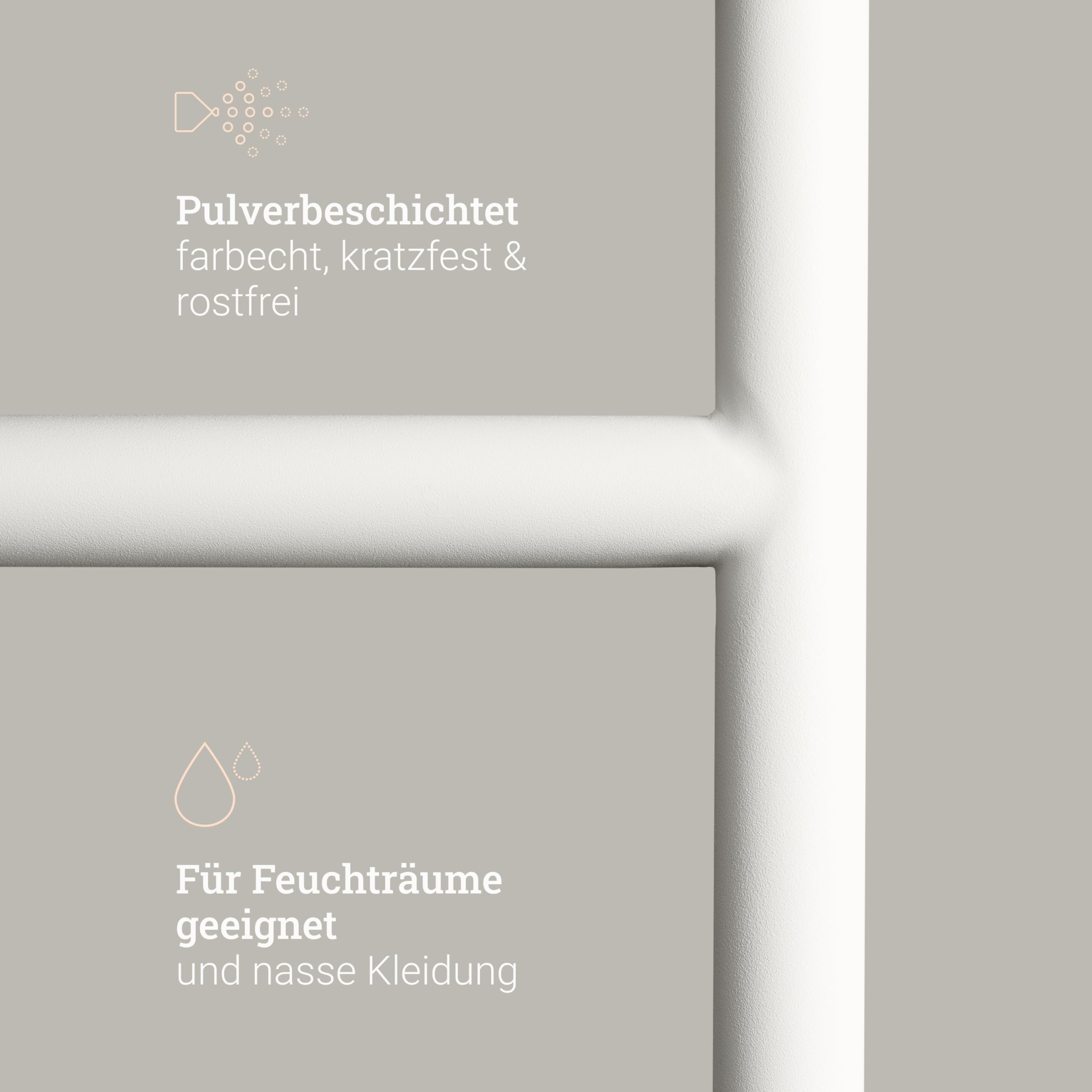 Natural Goods Berlin 1x Mobiler Kleiderständer MOVE-RAHMEN Mit Ablage - Garderobenständer Weiß 168x100cm - Kleiderständer Mit Rollen - Garderobenständer Metall - Mobile Kleiderstange Rollen