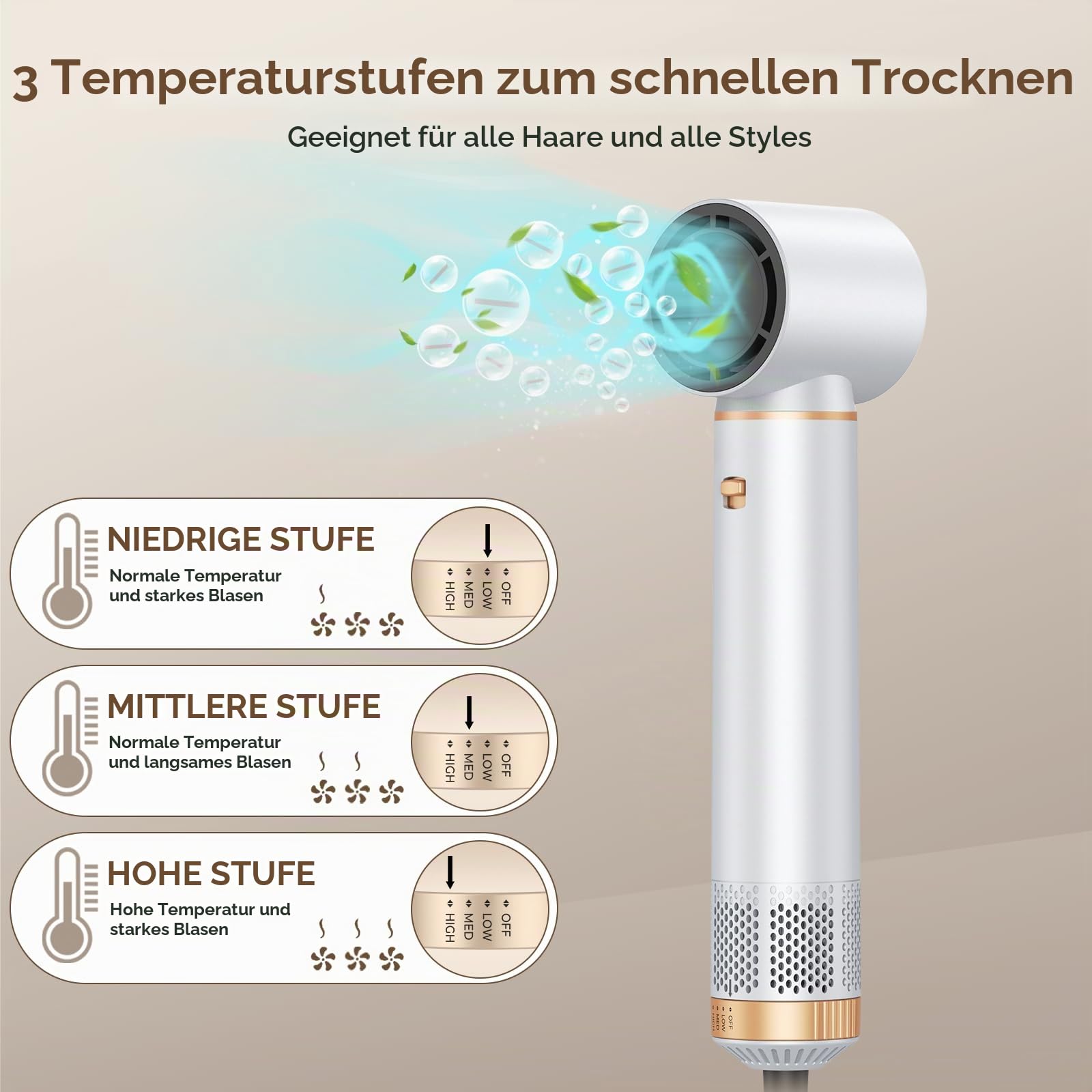 UMIGA Airstyler 5 in 1 Hairstyler mit Air Lockenstab Föhn Set