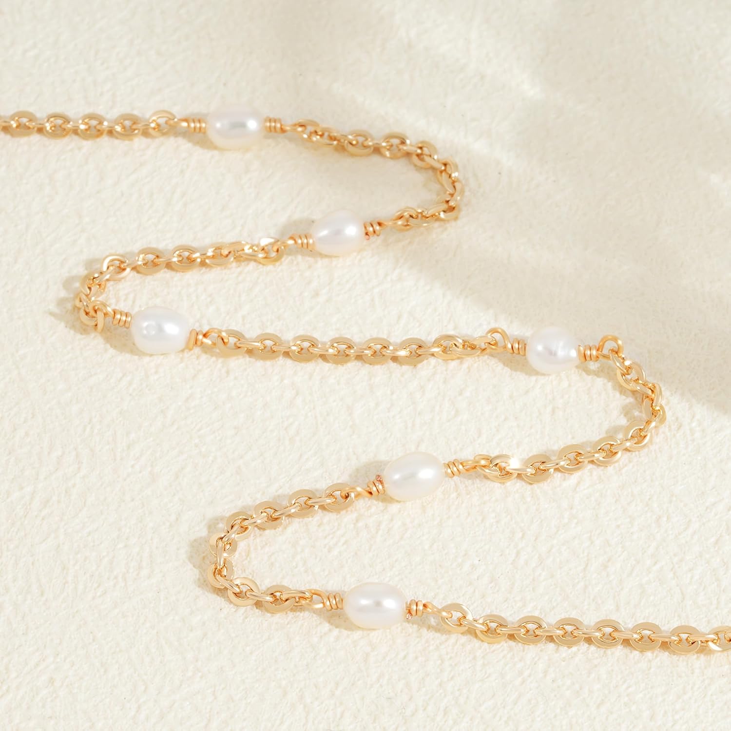 Fettero Choker Necklace for Women 14K Gold Plated Dainty Gold Choker Necklace Simple Paperclip Thin Chain Pearl Necklaces for Women Stack Jewelry Gift - Image 5