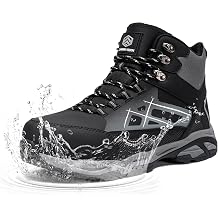 LARNMERN Steel Toe Work Boots Men,Non Slip Safety Shoes,Comfortable Industrial and Constructio Hiking Sneakers