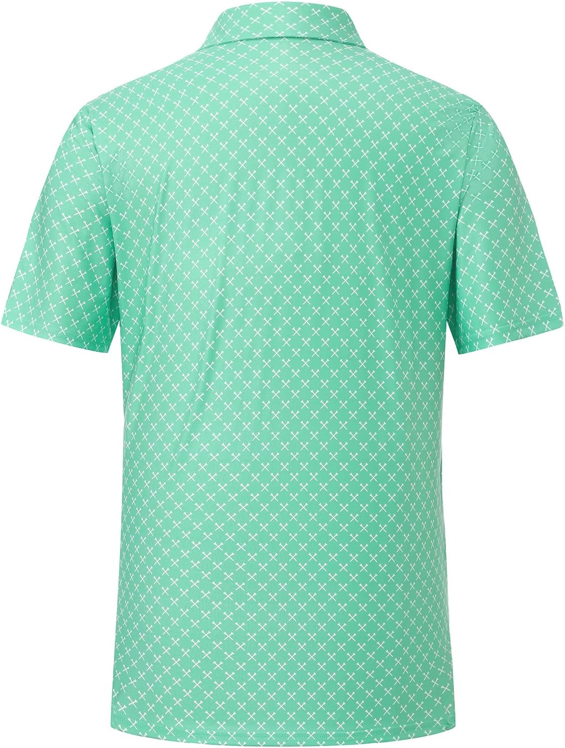 KYKU Mens Golf Polo Shirts Short Sleeve Print Casual Athletic Golf Shirts for Men, 4-Way Stretch, Side Split Hem - Image 2