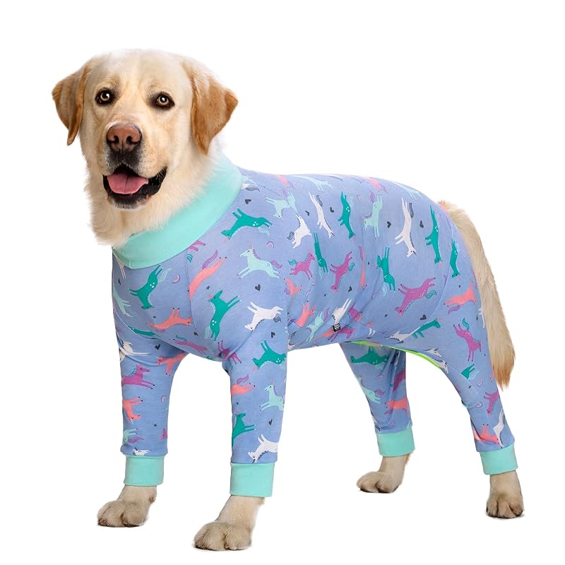 Roupa de recuperação para cães Miaododo de algodão respirável, tamanho 32 (82 cm de peito x 56 cm de comprimento)