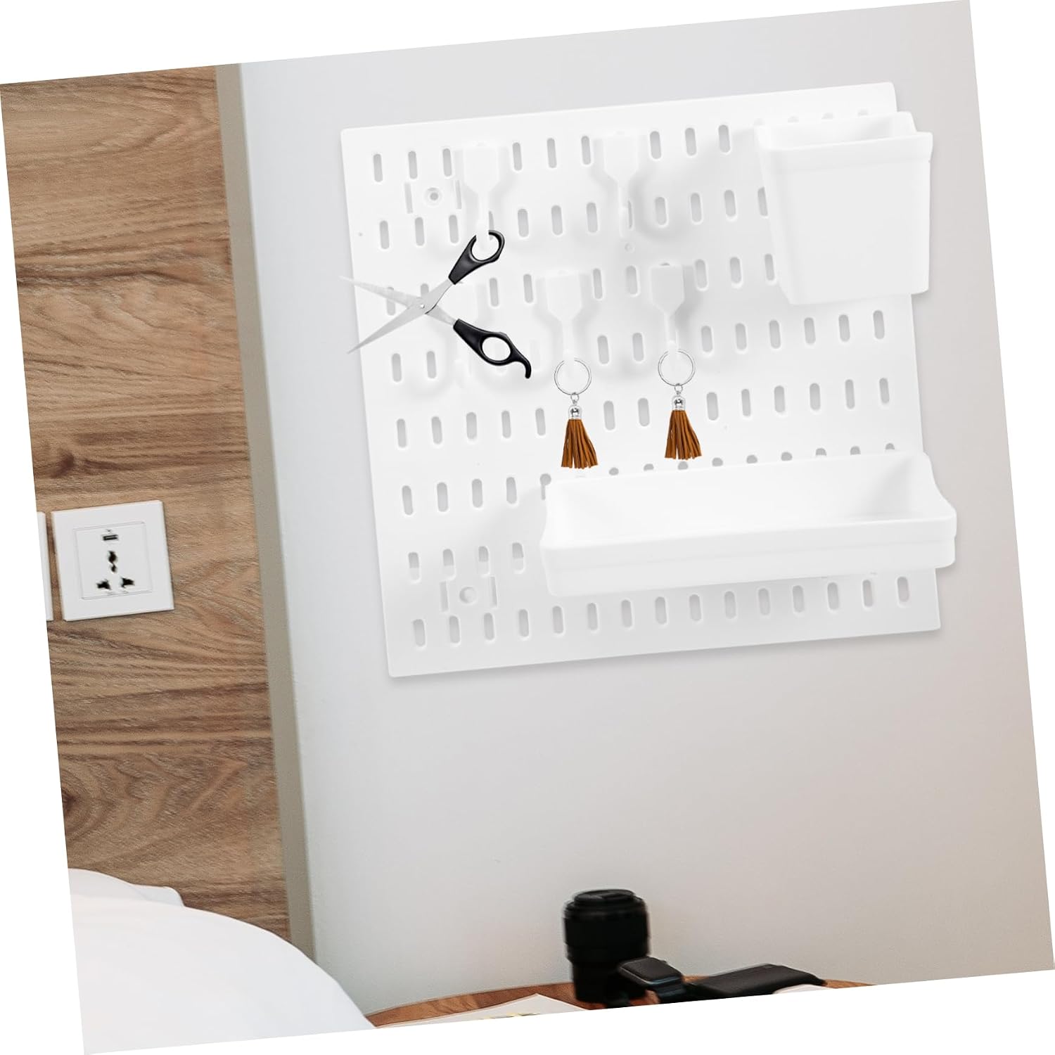 Zerodeko Storage Rack Office Pegboard Wall Organizer Pegboard Kit Adhesive Holder