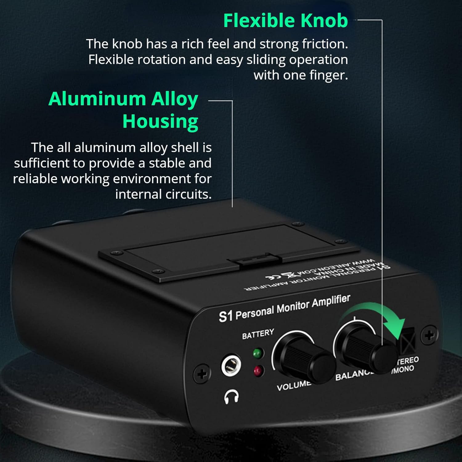 Headphone Amplifier, Stereo Headphone Earphone Amplifier with Dual XLR Input, 3.5mm Output Jack, Volume Control Audio Booster in Ear Monitoring System for Recording Studio