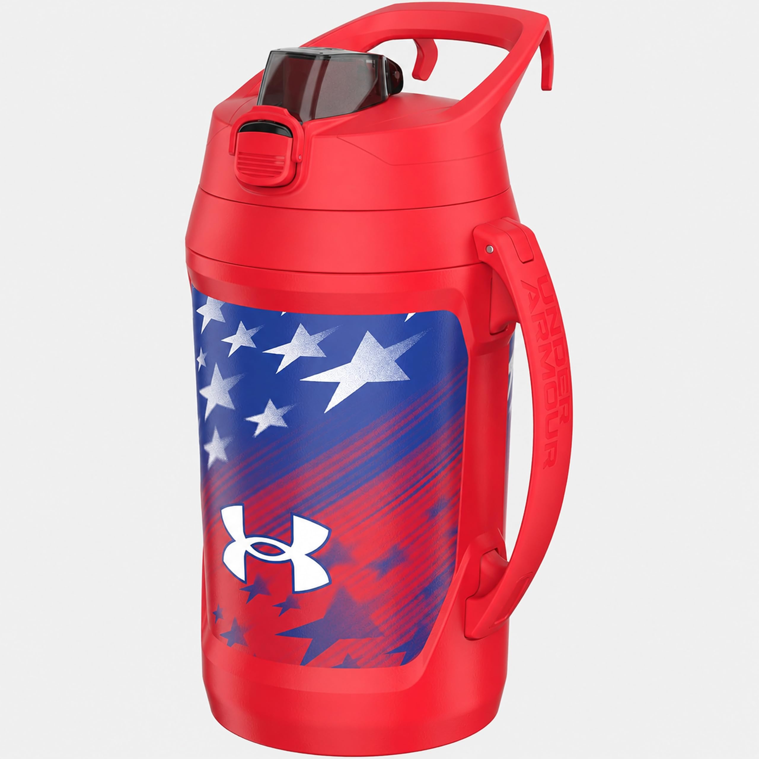 Under Armour Insulated Water Bottle with Handle &amp; Fence Hook, Half Gallon Sports Water Jug, Leak-Resistant &amp; BPA-Free for Baseball, Football &amp; Gym - Red Americana, 64oz
