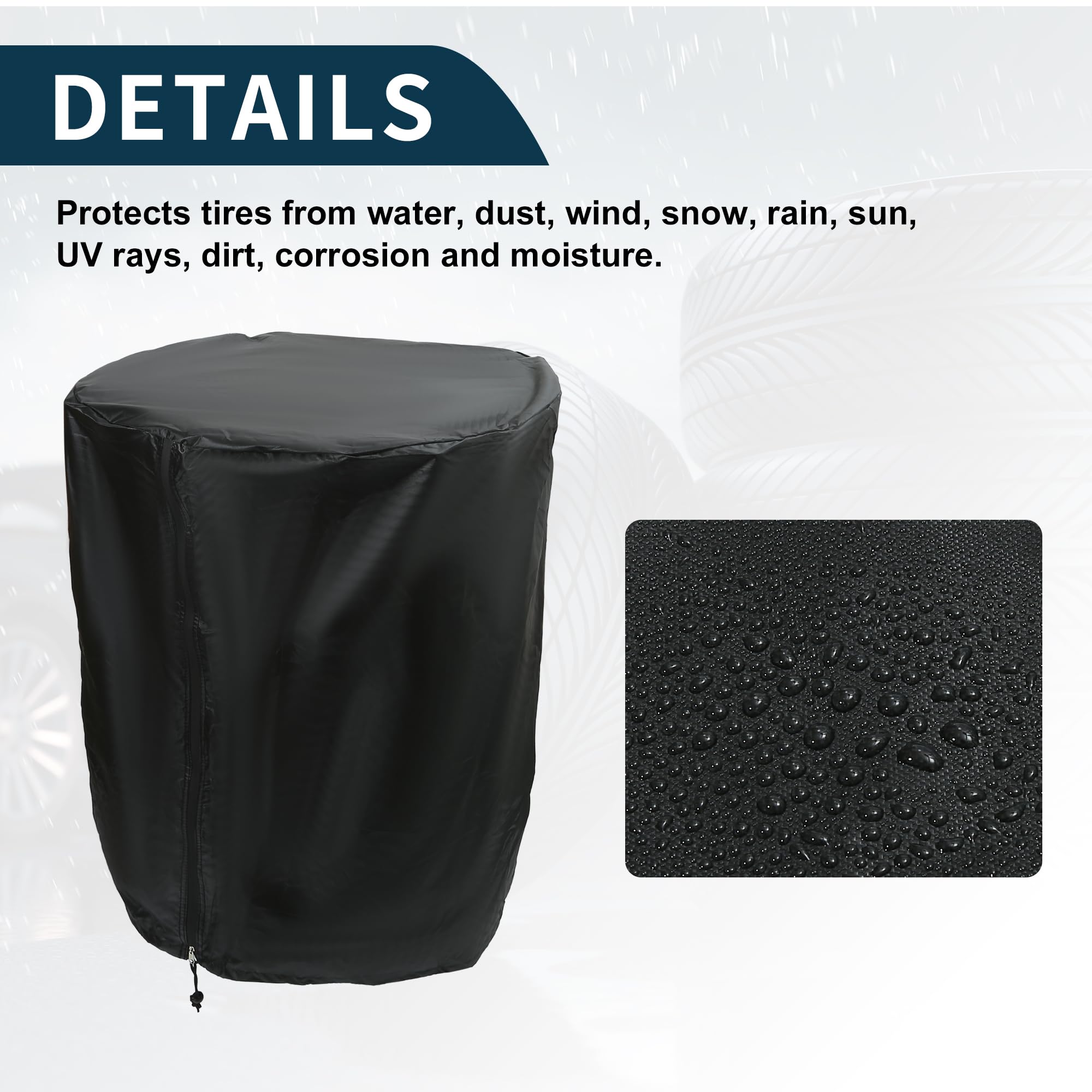 Funda Para Neumáticos Impermeable 1 Set Negro
