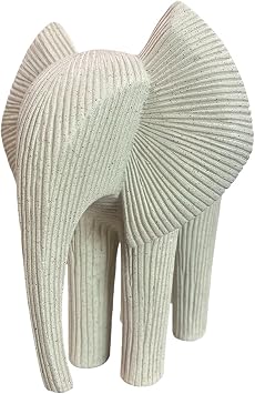 Abstract Elephant Sculpture, Modern Minimalist Elephant Figurine, Resin Animal Statue for Home Decor, Neutral Tone Elephant Decor for Living Room, Office, Shelf & Entryway