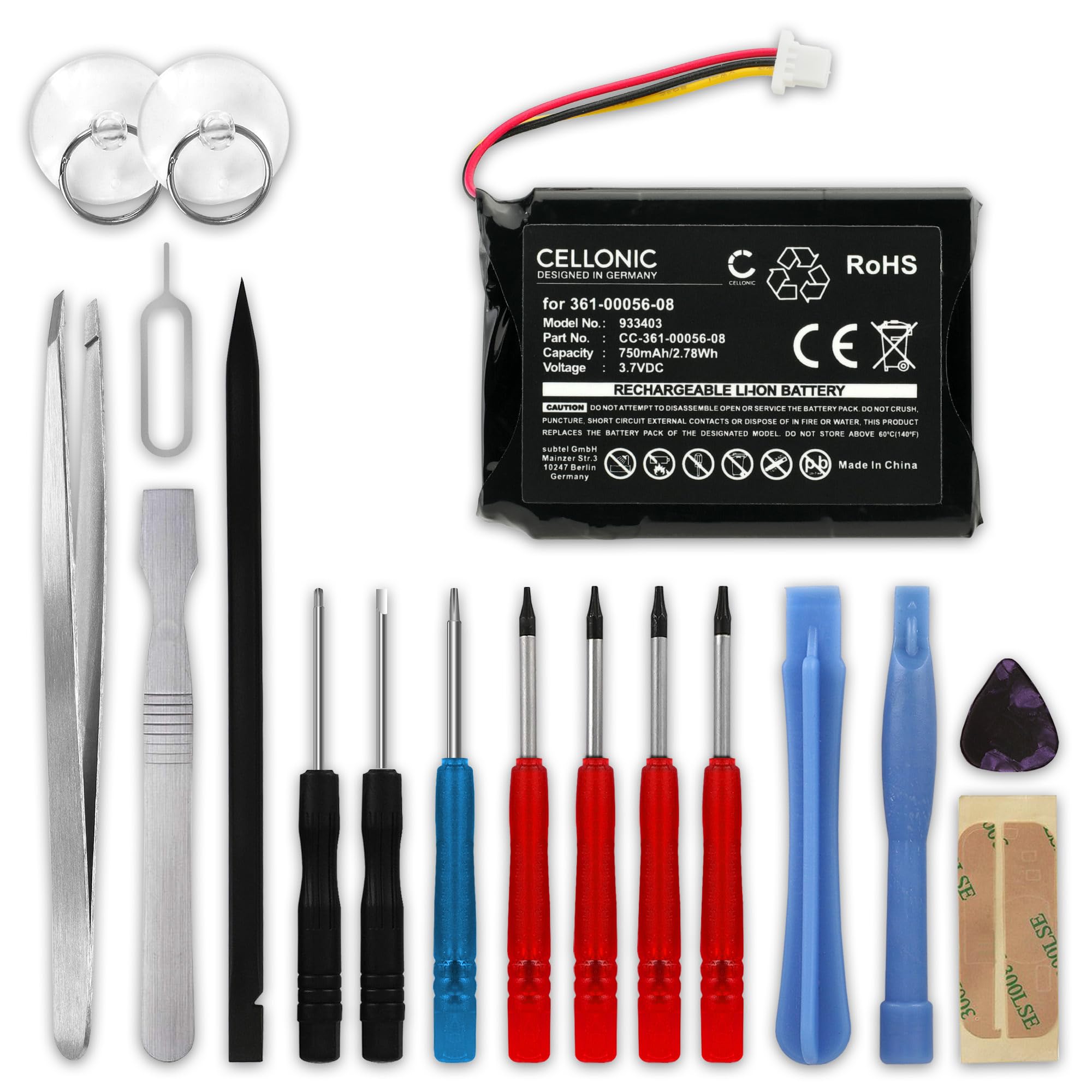 Batería 361-00056-08 compatible con Garmin Camper 780 de 3.7V y herramientas 8
