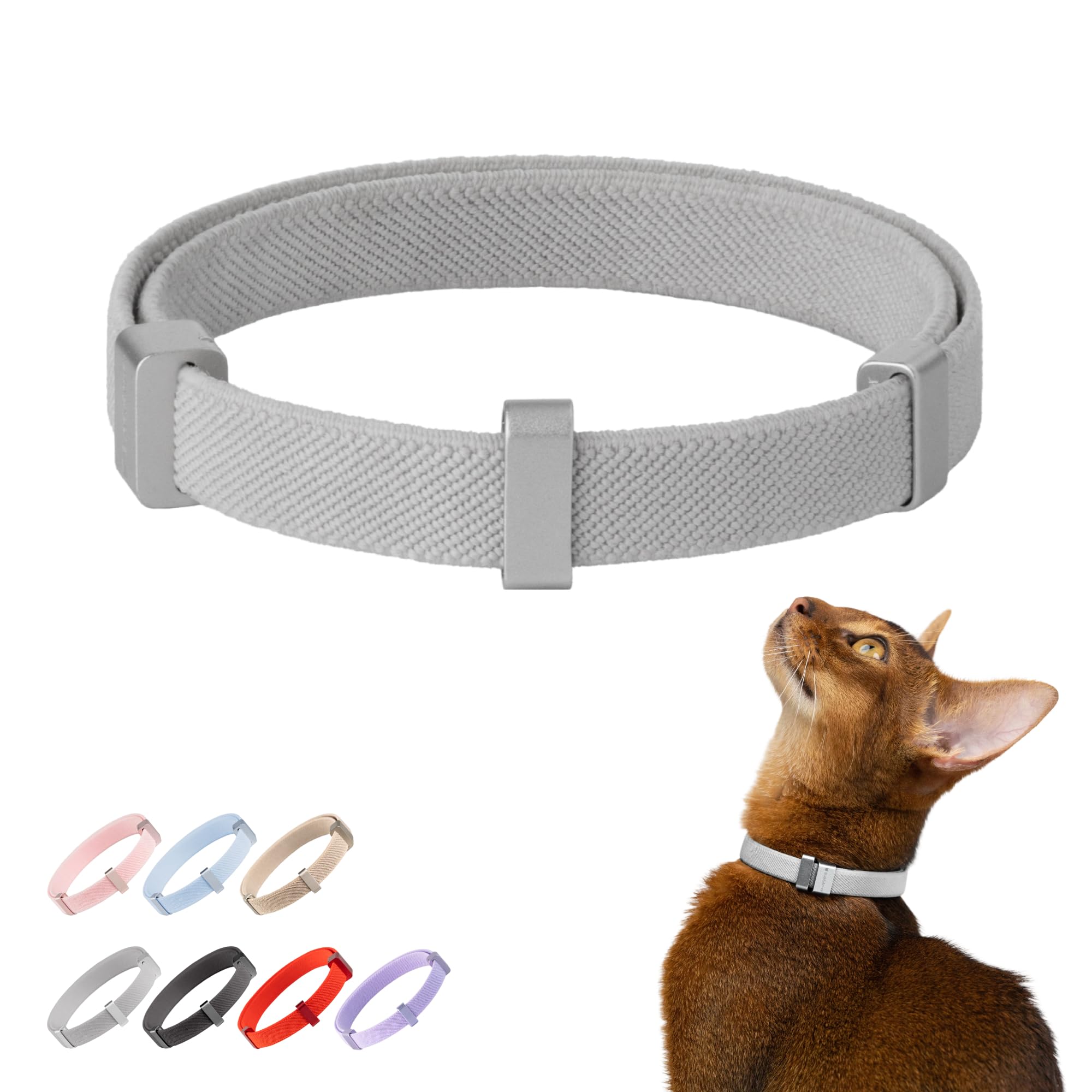Safety Cat Collar Pro - U.S. IDA Gold Awarding Design, Elastic Quick Release Cat Collar with Buckle Non Breakaway - Lightweight for Kitten All Small