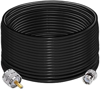 BNC to UHF Jumper Cable RG58 TUOLNK BNC Male Plug to PL259 SO239 Male Extension Cable 49.2ft(15M) Low Loss for CB Radio PL 259 to BNC Pigtail Coaxial Cable