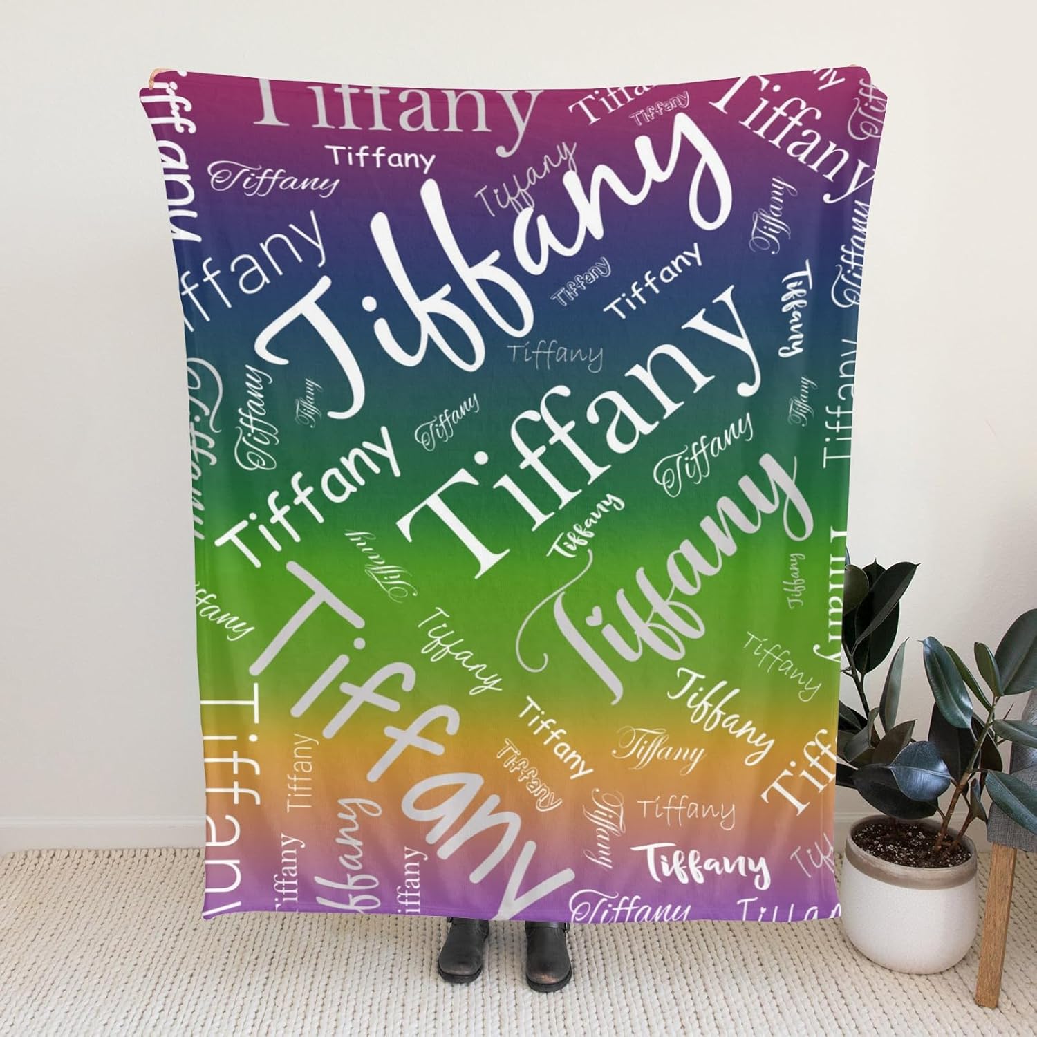 Personalized Blankets for Kids Teen Personalized Baby Blankets with Names Customized Flannel Throw Blanket with Text Custom Birthday Gifts for Women,Girl,Boy
