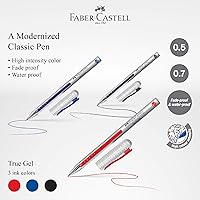 Vista 2 de Faber-Castell Paquete de 2 bolígrafos de gel (0.020 in, negro, rojo) de tinta de gel suave, a prueba de decoloración, impermeable, alta intensidad