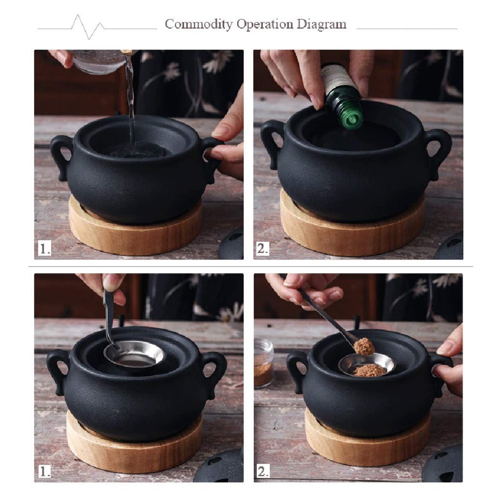 Ceramica Elettrico Bruciatore di incenso,Temperatura regolabile Diffusori oli profumati,Casa Ufficio Agarwood Resina di incenso Portaincenso Candele Bruciatori per oli essenziali,Profumi per la casa