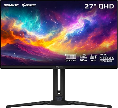 Miniatura 8 de GIGABYTE M27Q - Monitor para juegos KVM de 27 pulgadas, 165Hz 1440P, pantalla IPS SS de 2560 x 1440, tiempo de respuesta de 0.5 ms (MPRT), 92%