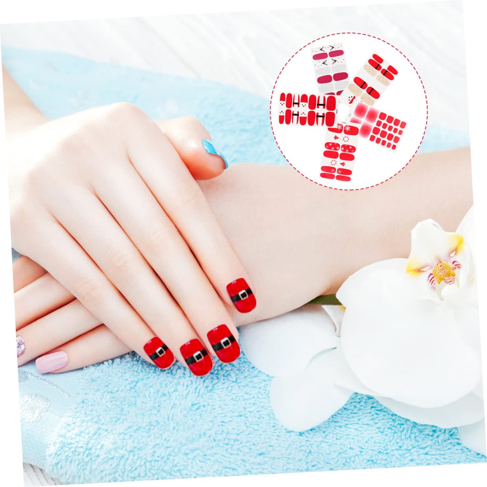 Healeved 25fogli Adesivi Unghie Natalizi Decorazioni Autoadesive Per Facili Applicare Adatti Per Unghie e Artificiali Design Per Manicure Te