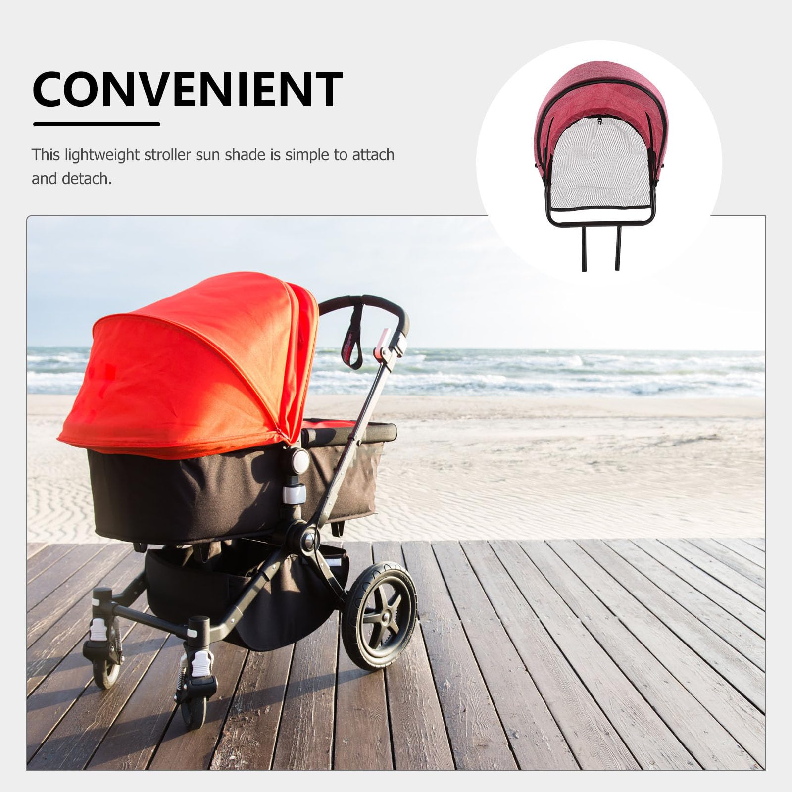 BESTonZON Parasol de repuesto para cochecito, accesorio para cochecitos, carritos, sillas de paseo y de bebé. Fácil de instalar para viajes y uso diario.