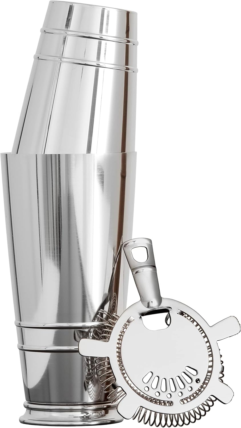 Crafthouse by Fortessa Professional Barware/Bar Tools by Charles Joly, Shaker Set with Boston Shaker and Hawthorne Strainer, 2 Piece Set – CRFTHS.SKRSR.ST